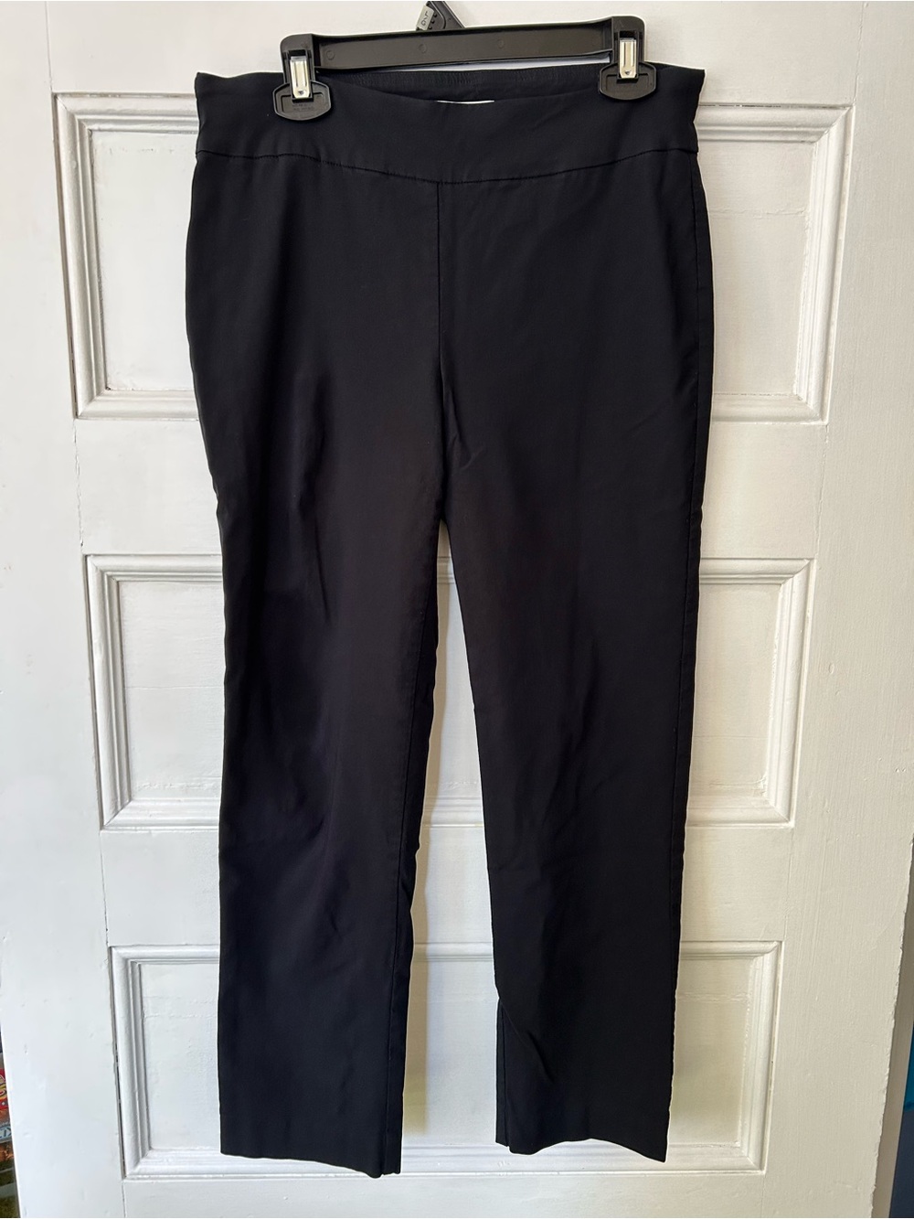 Dana Buchman Black Straight-Leg Pull-On Pants